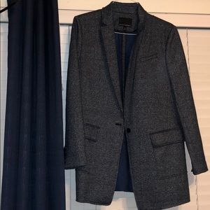 Banana Republic long, navy blazer.